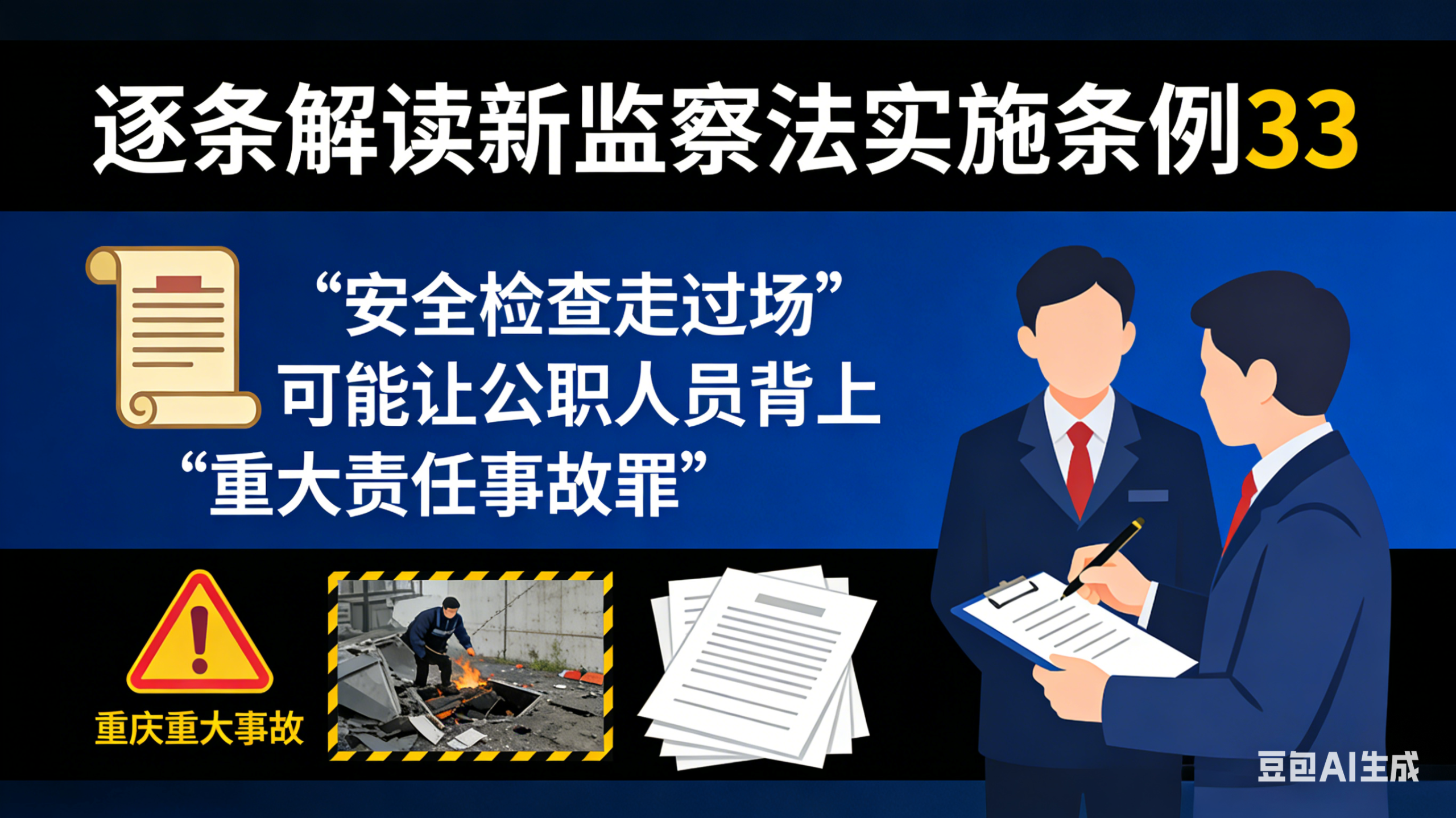 逐条解读新监察法实施条例33：“安全检查走过场”，可能让公职人员背上“重大责任事故罪”